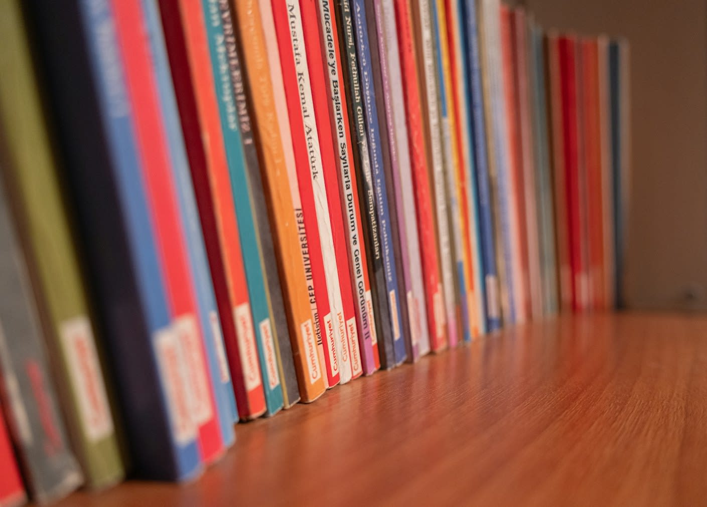 Books on a shelf